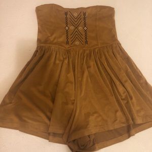 Brown suade romper size small